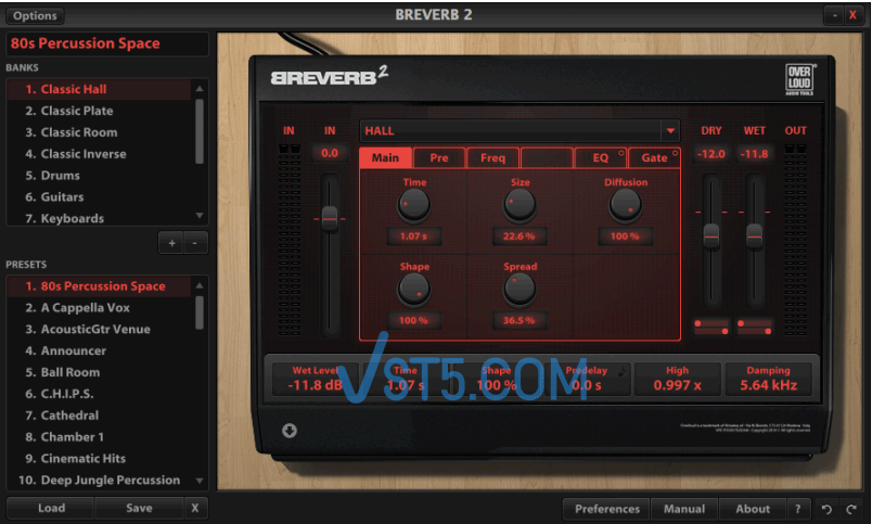 Overloud – BREVERB v2.1.10 CE rev.4-V.R 超牛混响器-VST5-娱乐音频资源分享平台