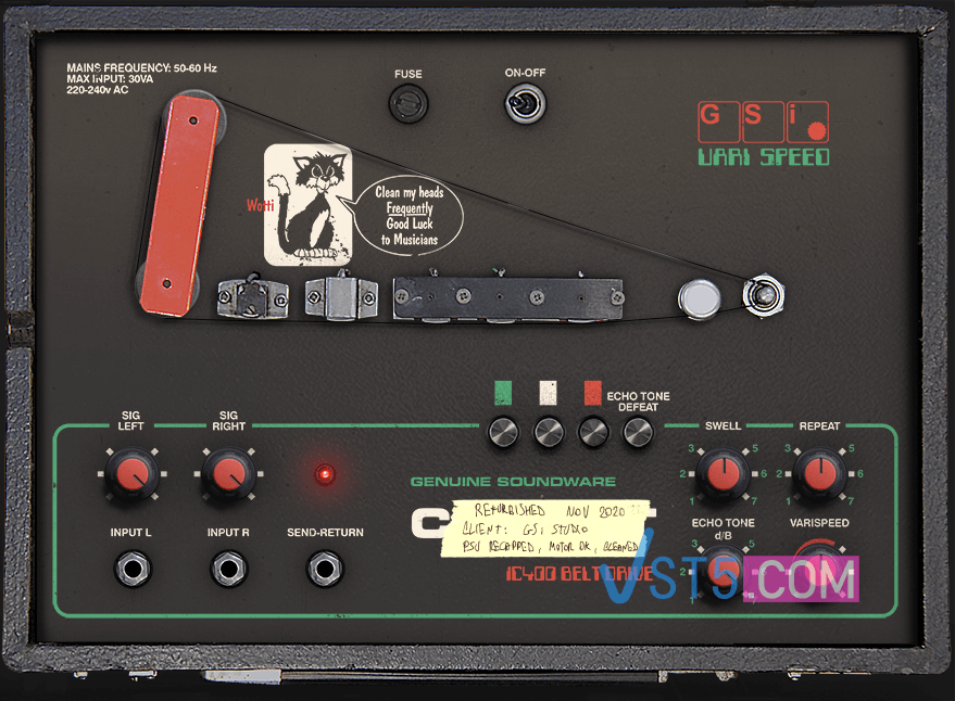 GSi VariSpeed 70s Tape Delay v1.0.0 WIN OSX [FREE] 免费的磁带延迟插件-VST5-娱乐音频资源分享平台