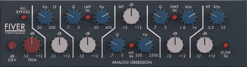 Analog Obsession FIVER v3.1[FREE] 模拟五段均衡-VST5-娱乐音频资源分享平台