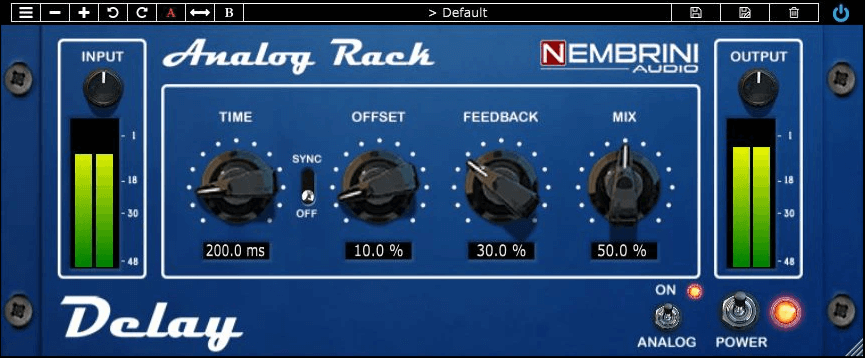 Nembrini Audio – Analog Rack Delay v2.0.0 x64 VST VST3 AAX [FREE]-VST5-娱乐音频资源分享平台