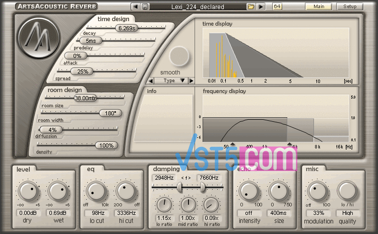 ArtsAcoustic Reverb v1.6.0.15 Incl Patch and Keygen-R2R  早期经典算法混响-VST5-娱乐音频资源分享平台