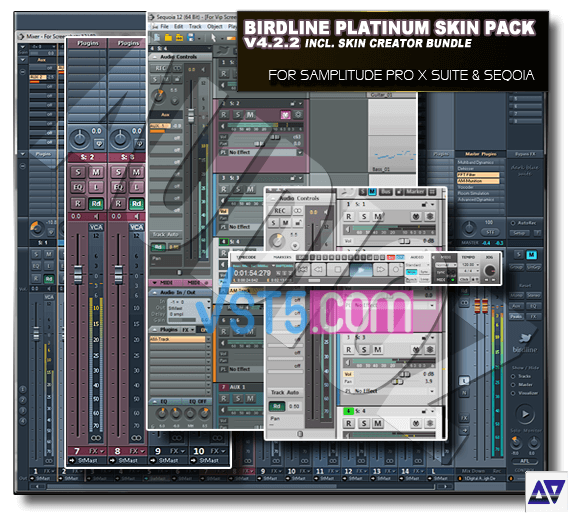 Birdline Platinum Skin Pack v4.2.2（适用于samplitude & sequoia V12的机架皮肤）-VST5-娱乐音频资源分享平台