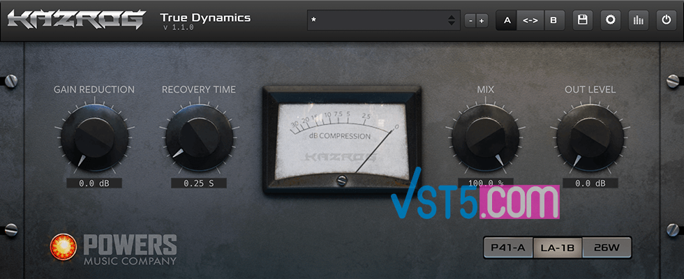 Kazrog – True Dynamics v. 1.1.1  复古电子管压缩器-VST5-娱乐音频资源分享平台