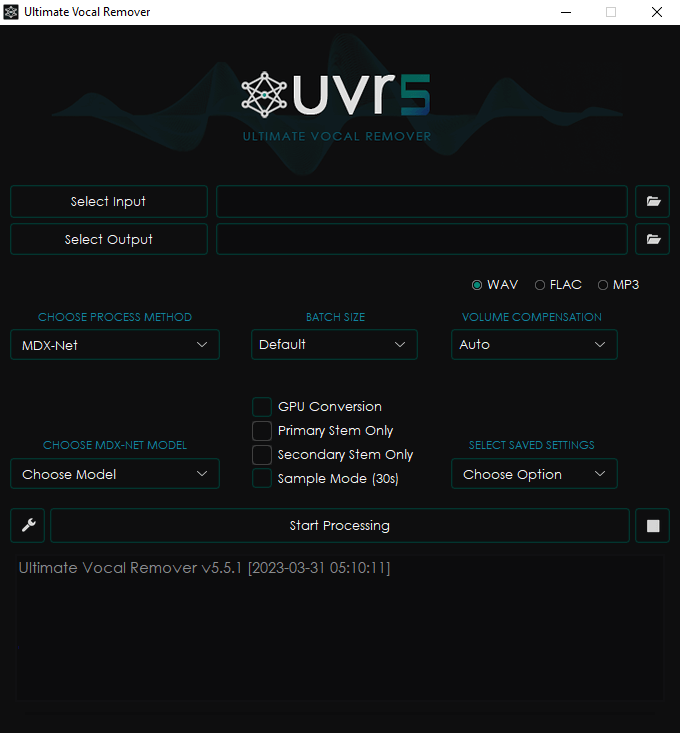Ultimate Vocal Remover GUI v5.5.0  AI人声伴奏分离软件-VST5-娱乐音频资源分享平台